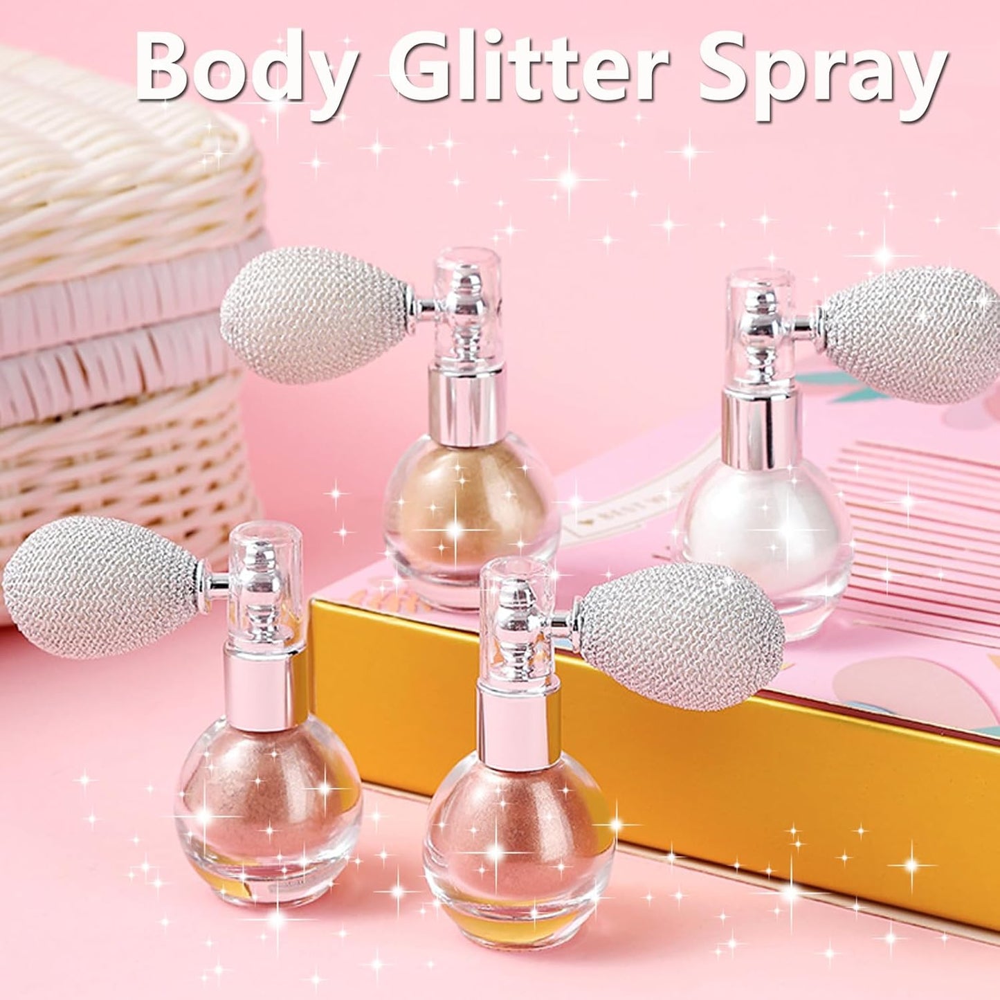 Original AnyLady Diamond Highlighter Powder Spray Waterproof High Gloss Glitter Body Bronzer Highlight Powder Face Contour Illuminator Makeup